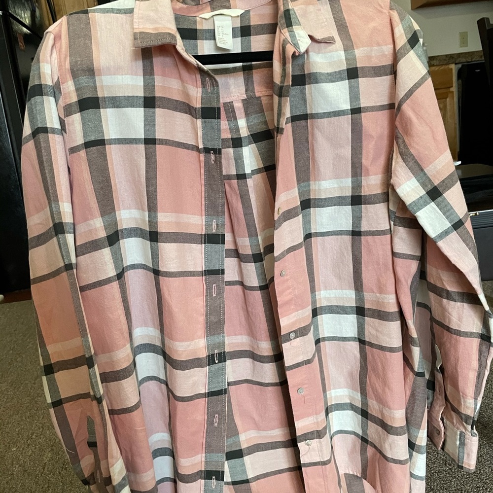 H & M Pink and Grey Flannel